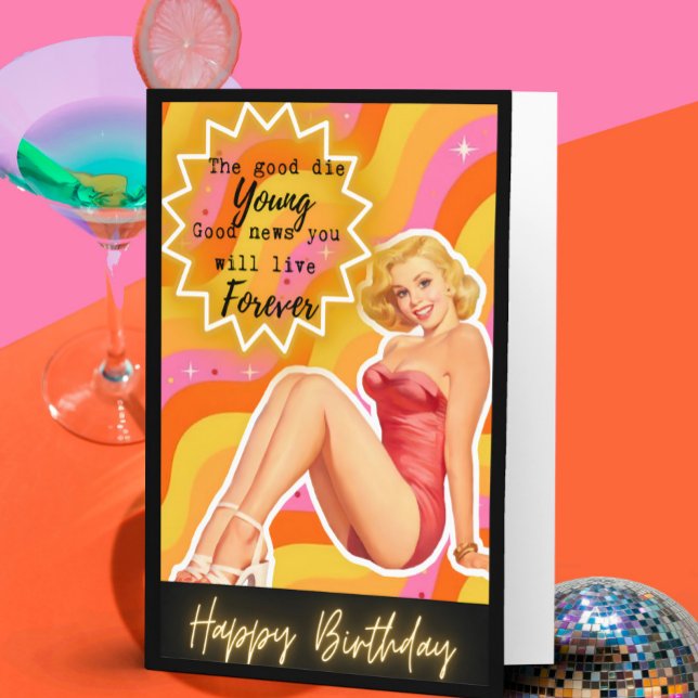 Carte d'anniversaire rétro drôle Meilleure amie-Sa (Créateur téléchargé)