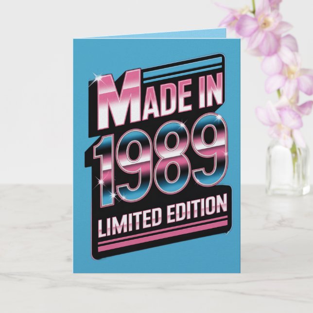 Carte d'anniversaire rétro édition limitée 1989 (Orchidée)