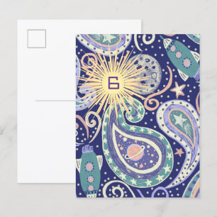 Carte d'anniversaire Rétro Espace Galaxie
