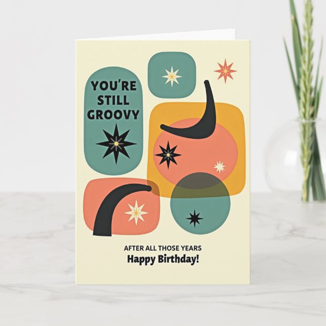 Carte d'anniversaire Rétro Formes (Devant)