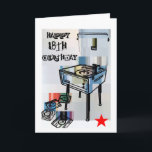 Carte d'anniversaire Retro Happy 18th Birthday<br><div class="desc">Retro Happy 18th Birthday Card. Conçu par Anna-Marie Bush. Voir plus du travail d'Anna à www.anna-mariebush.com</div>