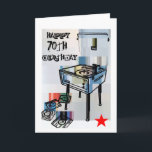 Carte d'anniversaire Retro Happy 70th<br><div class="desc">Carte d'anniversaire Retro Happy 70th. Conçu par Anna-Marie Bush. Voir plus du travail d'Anna à www.anna-mariebush.com</div>