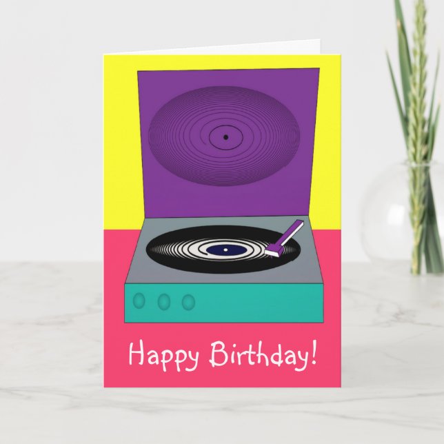 Carte d'anniversaire rétro Joyeux anniversaire ave (Devant)