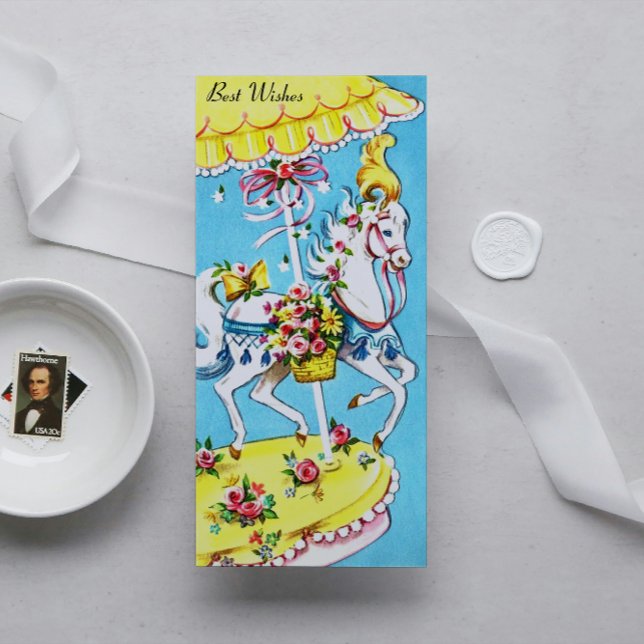 Carte d'anniversaire Retro Merry-Go-Round (Créateur téléchargé)
