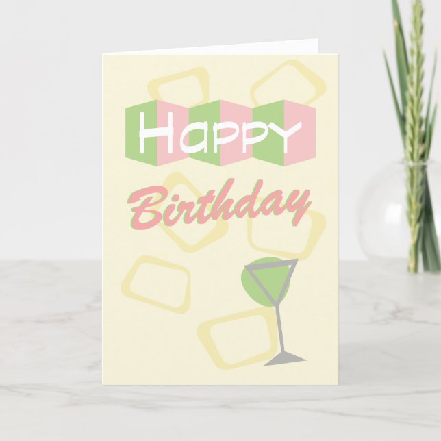 Carte d'anniversaire rétro mod (Devant)