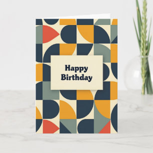 Carte d'anniversaire rétro moderne