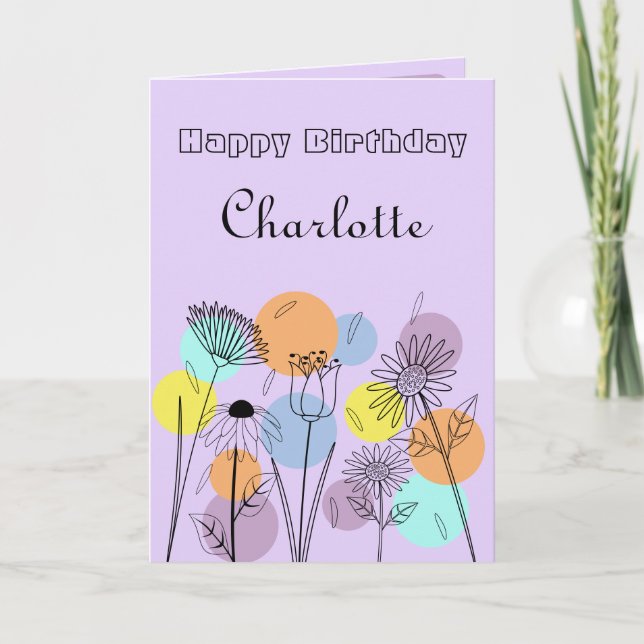Carte d'anniversaire Retro Pastel (Devant)