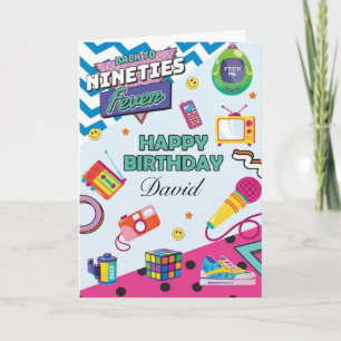 Carte d'anniversaire rétro personnalisée Retour da