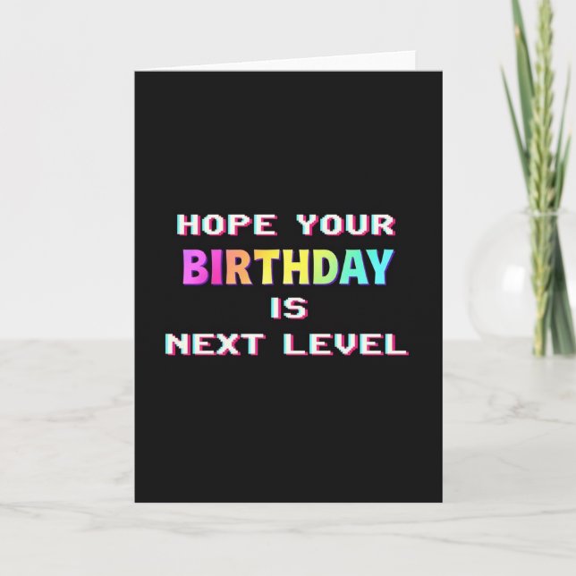 Carte d'anniversaire Rétro Pixel (Devant)