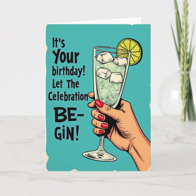 Carte d'anniversaire Rétro Pop (Devant)