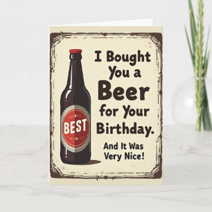 Carte d'anniversaire rétro pour amateur de bière