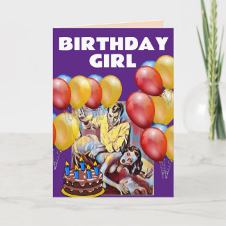 CARTE D'ANNIVERSAIRE RÉTRO POUR FEMME AVEC FESSÉE 