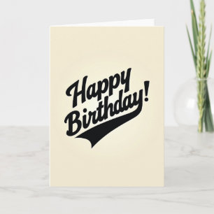 Carte d'anniversaire Retro Script