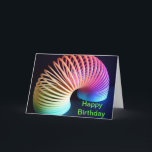 Carte d'anniversaire Retro Slinky personnalisée<br><div class="desc">J'ai créé cette carte rétro en utilisant ma photo unique. Vous pouvez modifier le texte si nécessaire. Jetez un coup d'oeil à d'autres cartes d'objets correspondants,  etc sous "Slinkys" dans mes produits</div>