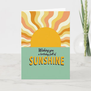 Carte d'anniversaire rétro soleil levant