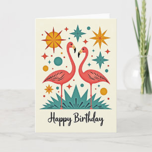 Carte d'anniversaire Rétro Starburst