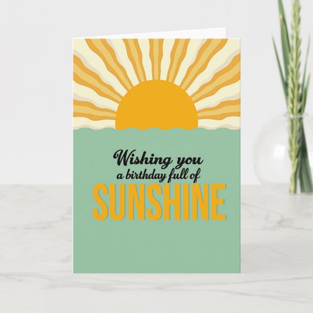 Carte d'anniversaire Rétro Sunshine (Devant)