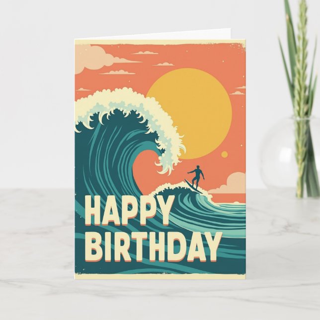 Carte d'anniversaire Rétro Wave (Devant)