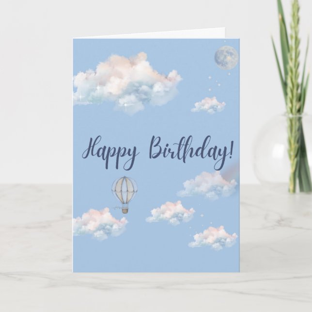 Carte d'anniversaire Rêveuse aux couleurs pastel d (Devant)
