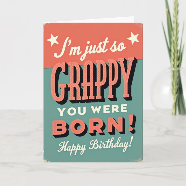 Carte d'anniversaire ringarde rétro (Devant)