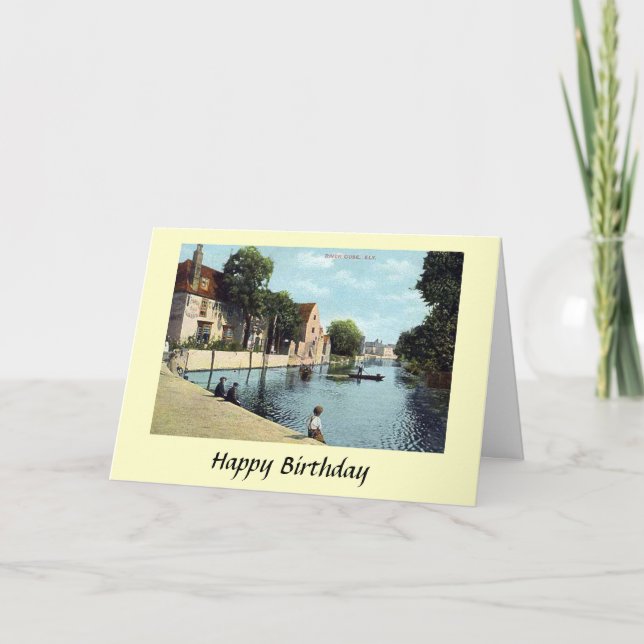 Carte d'anniversaire - Rivière Ouse à Ely, Cambrid (Devant)