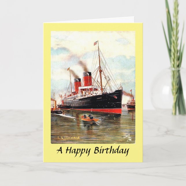 Carte d'anniversaire - RMS Lucania (Devant)