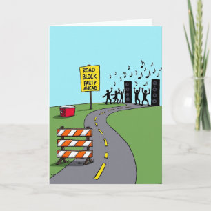 Carte d'anniversaire Road Block Birthday Bash