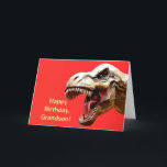 CARTE D'ANNIVERSAIRE ROARING T-REX GRANDSON<br><div class="desc">Voici une carte d'anniversaire pour ce petit-fils qui aime les dinosaures.</div>