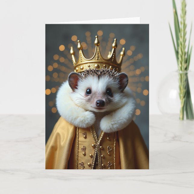 Carte d'anniversaire Robe dorée royale (Devant)