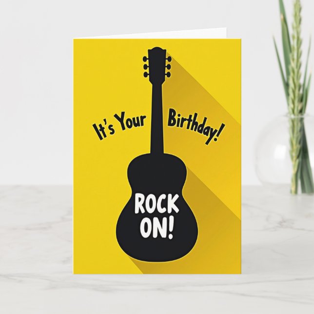Carte d'anniversaire Rock Guitare (Devant)