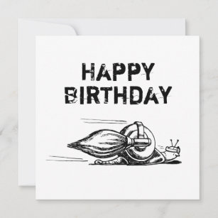 Carte d'anniversaire Rocket Snail Flat Greeting
