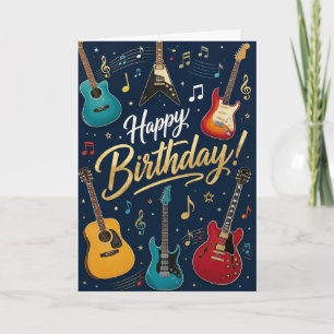 Carte d'anniversaire Rockin Guitar
