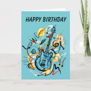 Carte d'anniversaire Rocking Guitar