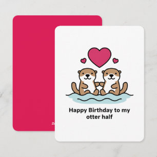 Carte d'anniversaire romantique de loutre animale