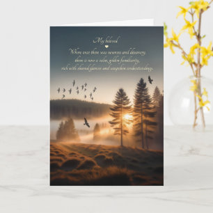 Carte d'anniversaire romantique lever de soleil Pi