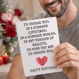 Carte d'anniversaire romantique pour femme – Je te