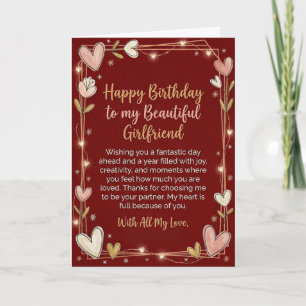 Carte d'anniversaire romantique pour ma belle peti