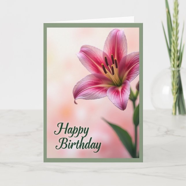 Carte d'anniversaire Rose (Devant)