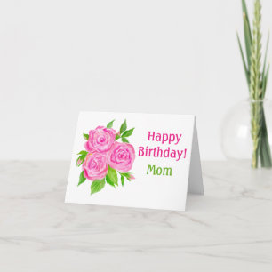 Carte d'anniversaire rose anglaise rose aquarelle