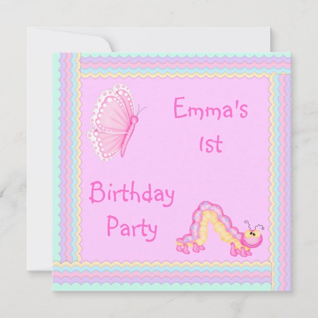carte d'anniversaire rose arc-en-ciel (Devant)