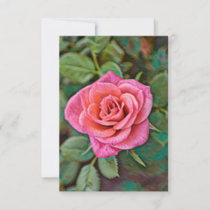 Carte d'anniversaire Rose Art Flower