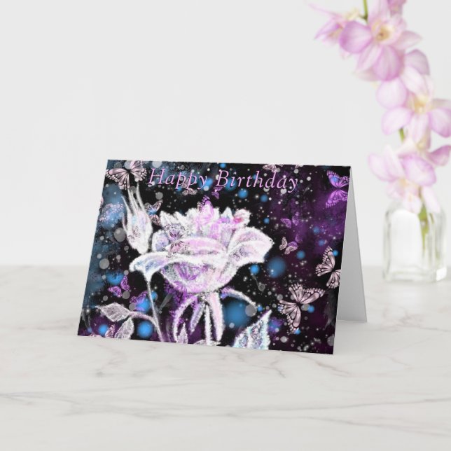 Carte d'anniversaire Rose blanche (Orchidée)