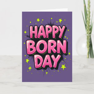 Carte d'anniversaire rose brillant