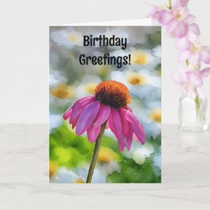 Carte d'Anniversaire Rose Conflower Daisy