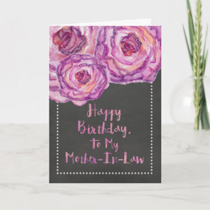 Carte d'anniversaire Rose de Chalkboard