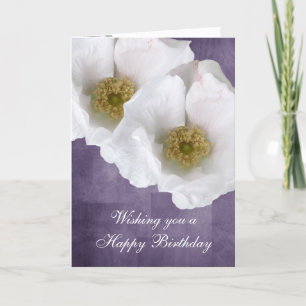 Carte d'anniversaire rose de plage blanche
