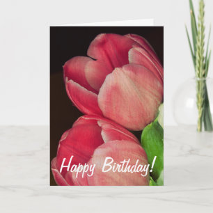 Carte d'anniversaire rose de tulipe