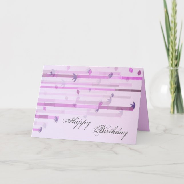 Carte d'anniversaire rose déco (Devant)