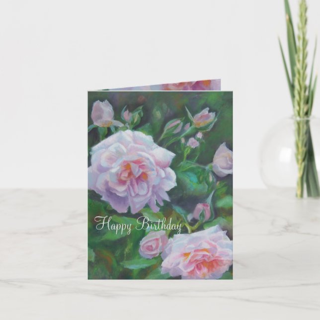 Carte d'anniversaire rose douce (Devant)