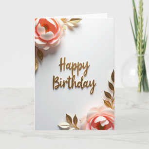 Carte d'anniversaire rose élégante